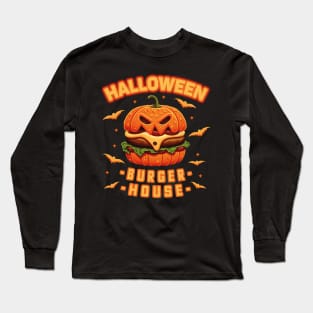 Pumpkin Burger From Halloween Burger House Long Sleeve T-Shirt